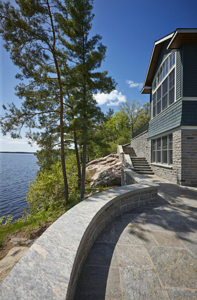 Stone patio at Muskoka cottage