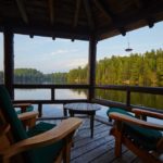 Scenic outlook from deck of Arowhon Pines