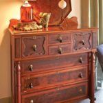 Antique dresser with interesting drawer pulls at Arowhon Pines suite