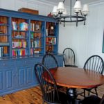 Bright blue bookcase perks up a room
