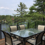 Deck with scenic view of the Severn River