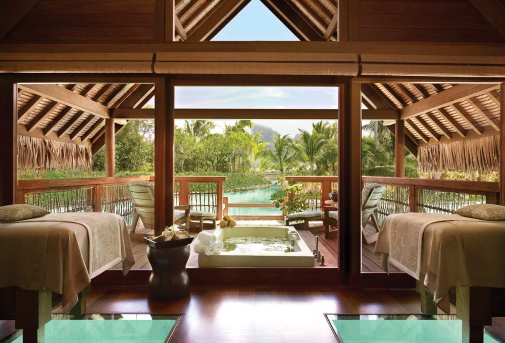 Couples Suite at Kahai Spa, Four Seasons Resort Bora Bora. Photo by Barbara Kraft